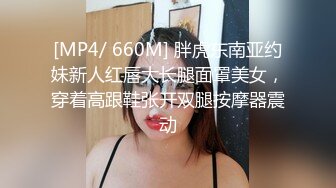 [MP4/ 660M] 胖虎东南亚约妹新人红唇大长腿面罩美女，穿着高跟鞋张开双腿按摩器震动